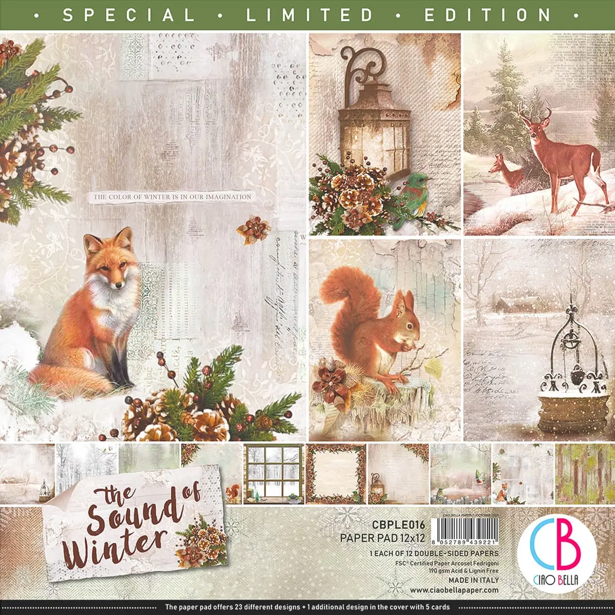 Ciao Bella The Sound Of Winter Limited Edition Paper Pad 12"X12" 12/Pkg 1
