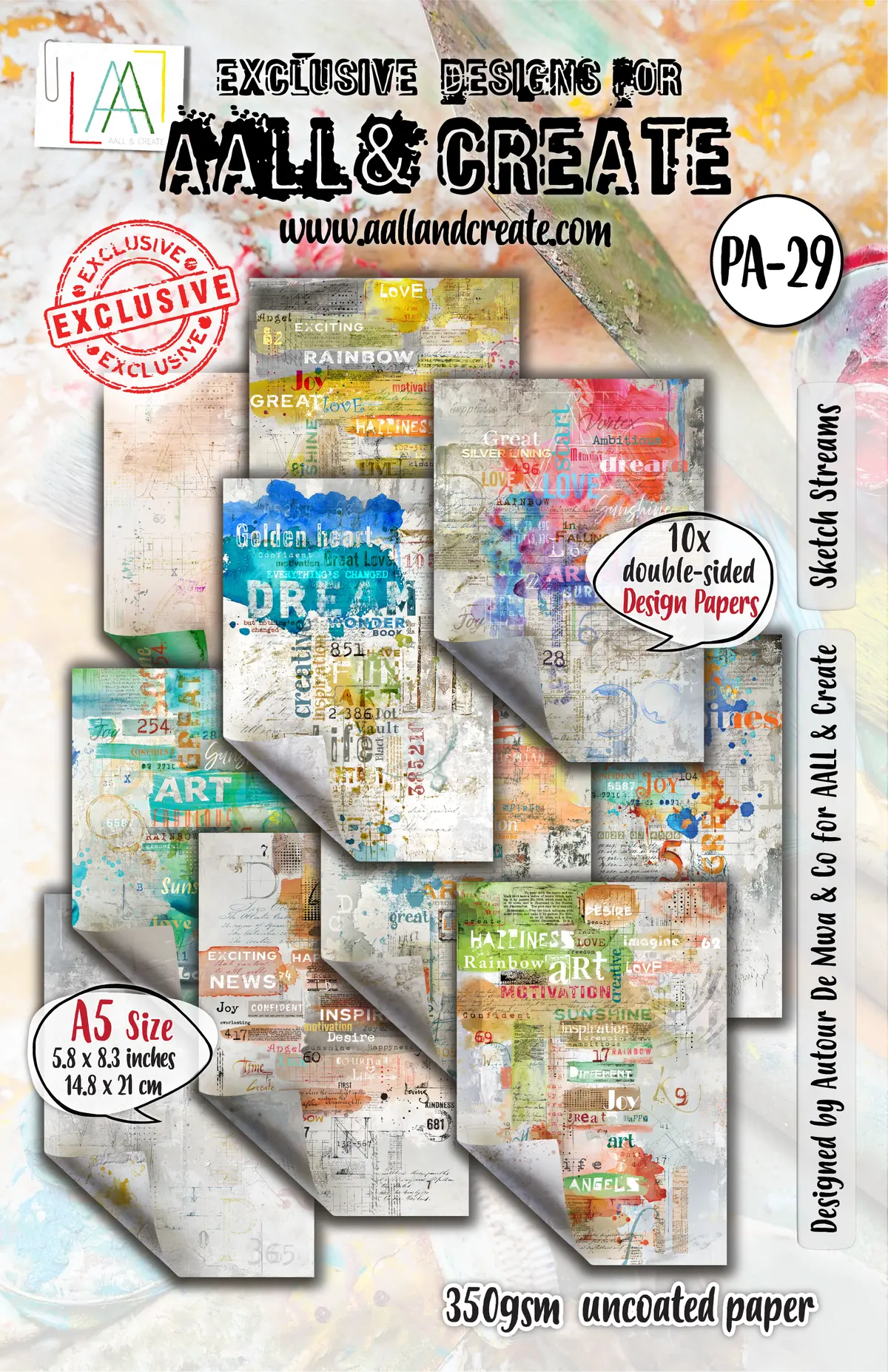 Aall And Create - A5 Design Paper - Sketch Streams 1
