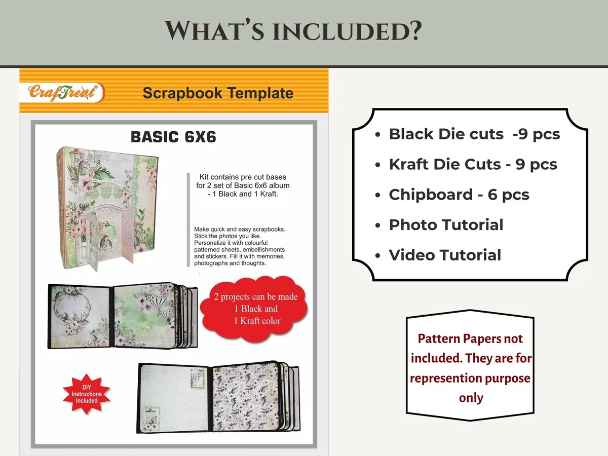 Craftreat Scrapbook Blanks - Basic 6X6 - Black & Kraft Color 2