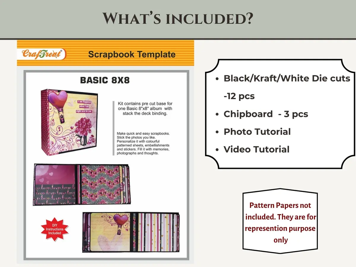 Craftreat Scrapbook Blanks - Basic 8X8 - White 1