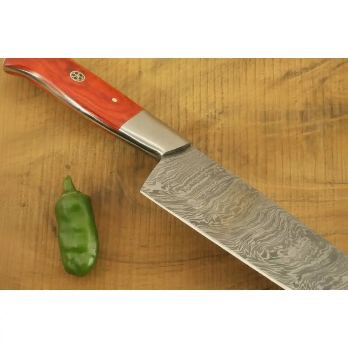 3 Piece Handmade Damascus Kitchen Knife Set, Chef Knife, Utility Knife And Paring Knife, Red Pakka Wood Handle Professional Cutlery Jw Steelcrafts 1