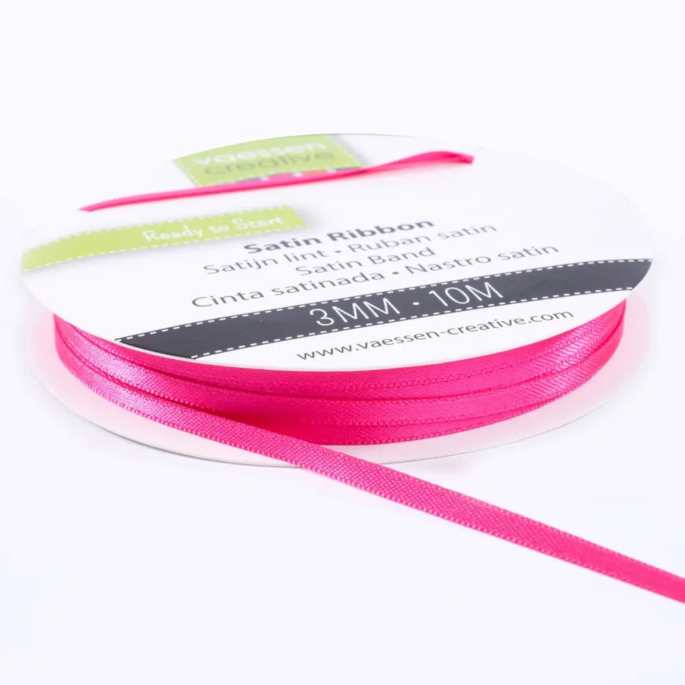 Vaessen Creative Satin Ribbon 3Mmx10m Pink 1