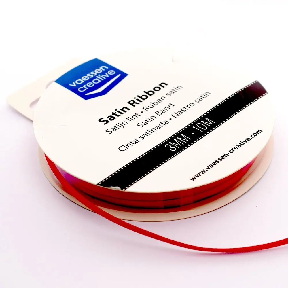 Vaessen Creative Satin Ribbon 3Mmx10m Red 1