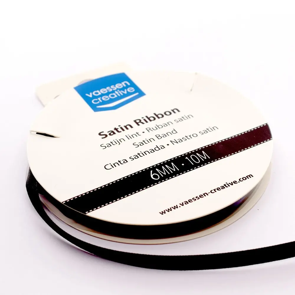 Vaessen Creative Satin Ribbon 6Mmx10m Black 1
