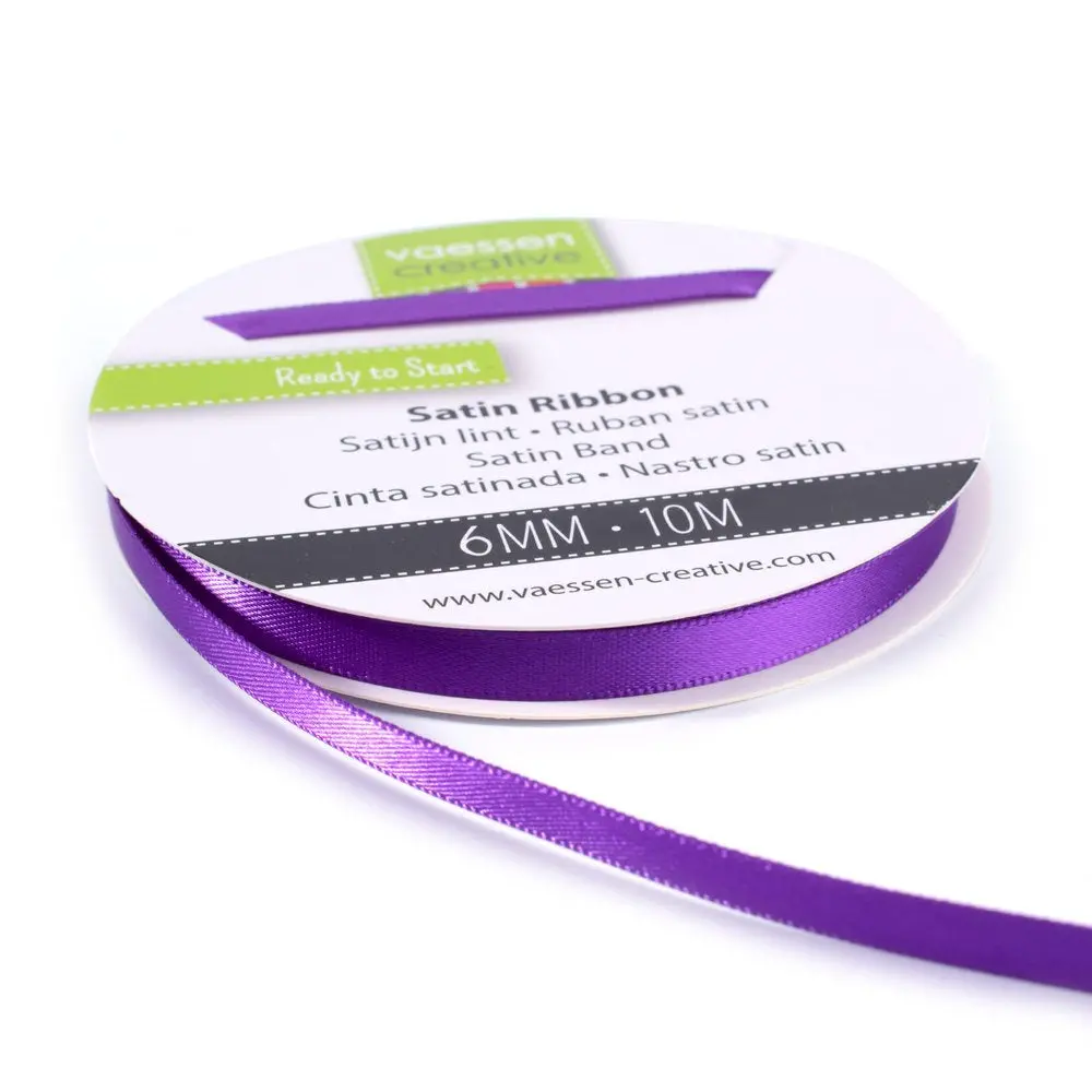 Vaessen Creative Satin Ribbon 6Mmx10m Purple 1