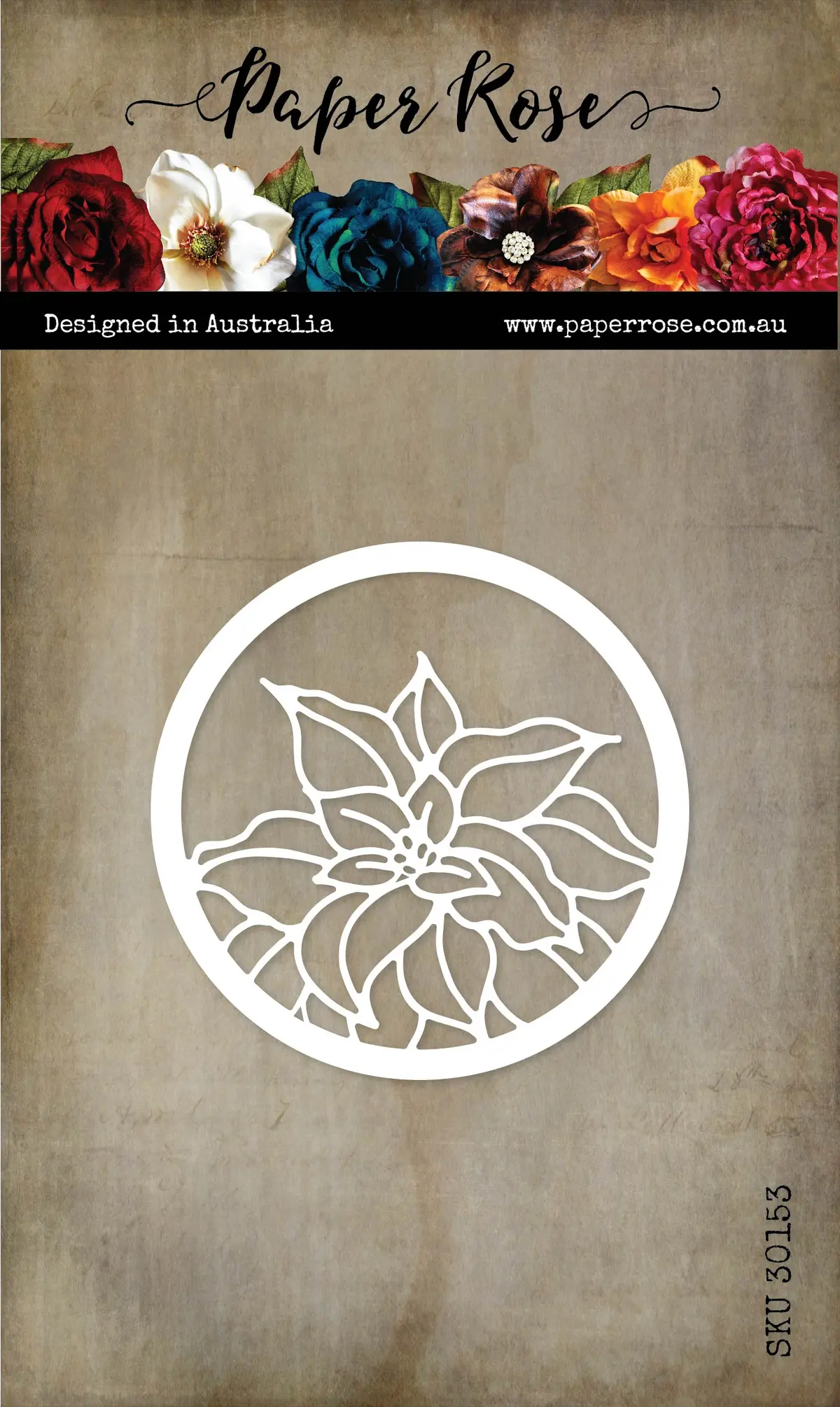 Christmas Poinsettia Circle Metal Cutting Die 30153 1