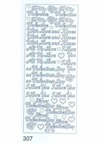 Deco Stickers - All My Love/Happy Valentines 1