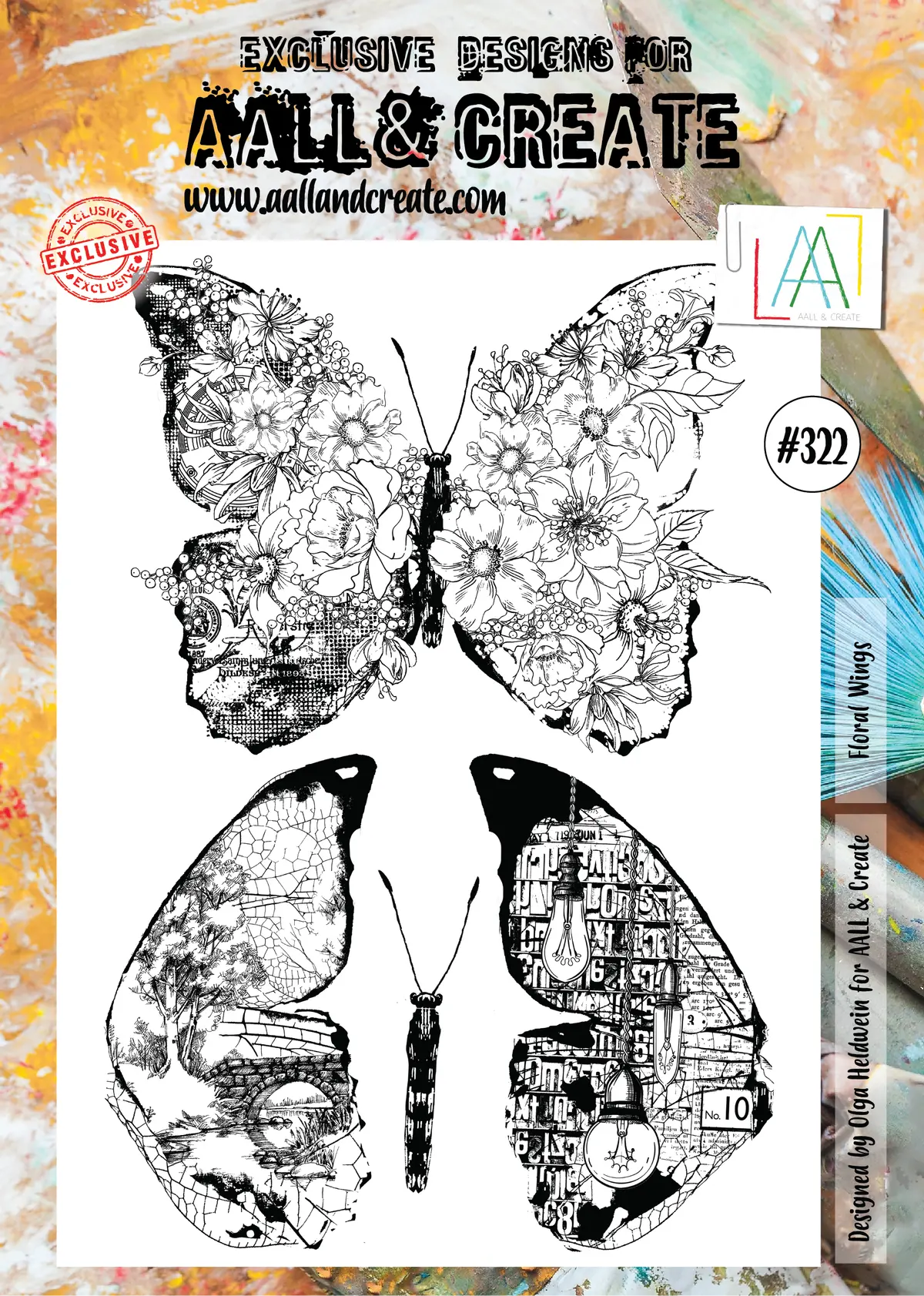 Aall And Create Stamp Set - 322 - Floral Wings 1