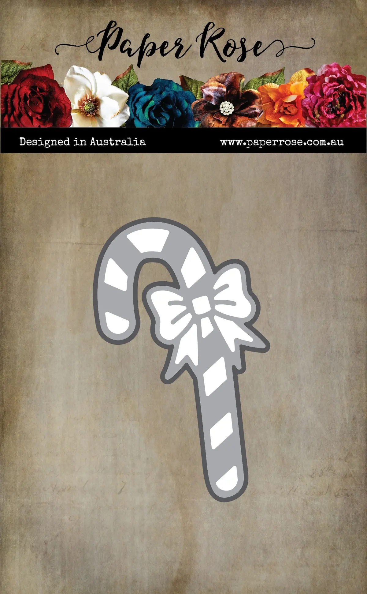 Candy Cane With Bow Large Metal Cutting Die 32487 1
