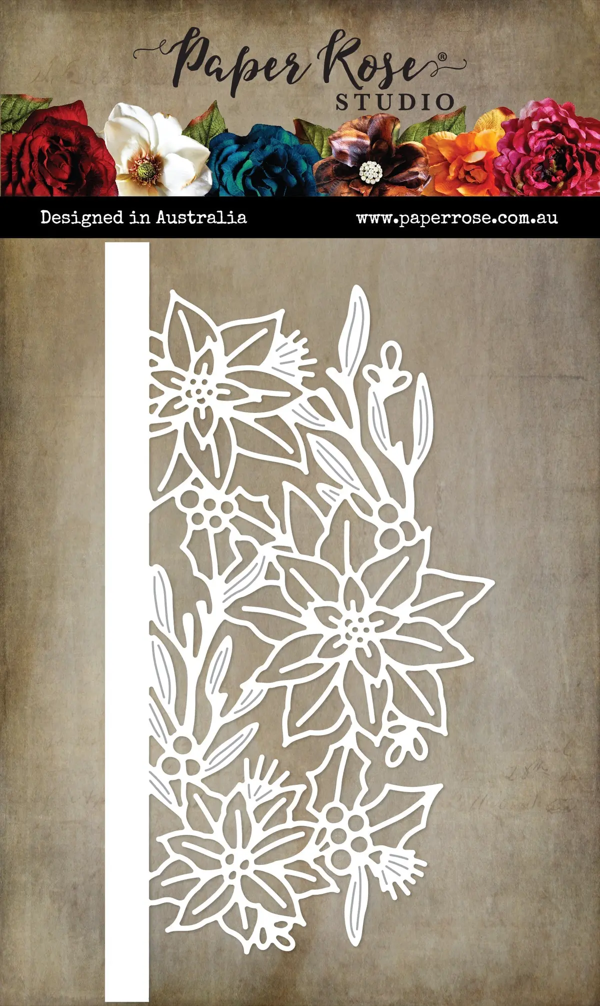 White Christmas Poinsettia Border Die 32568 1