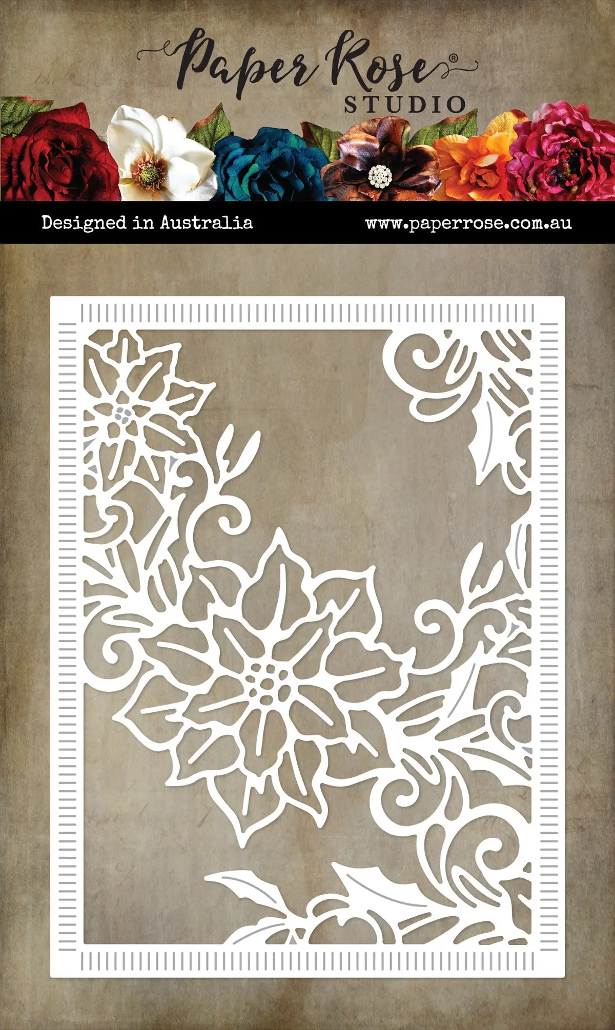 White Christmas Poinsettia Coverplate Die 32571 1