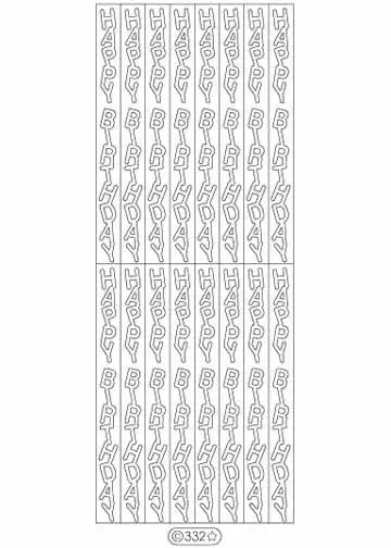 Deco Stickers -  Vertical Happy Birthday 1