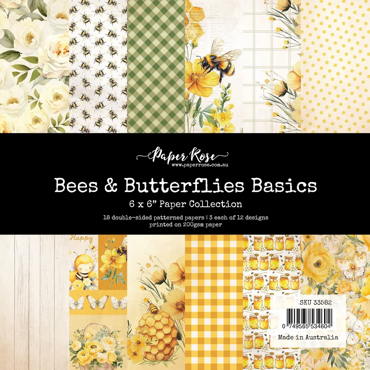 Bees & Butterflies Basics 6X6 Paper Collection 33582 1