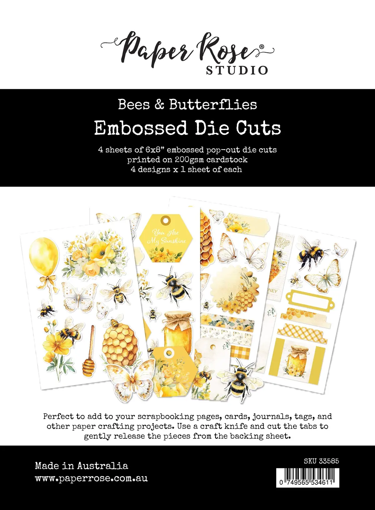 Bees & Butterflies Embossed Die Cuts 33585 1