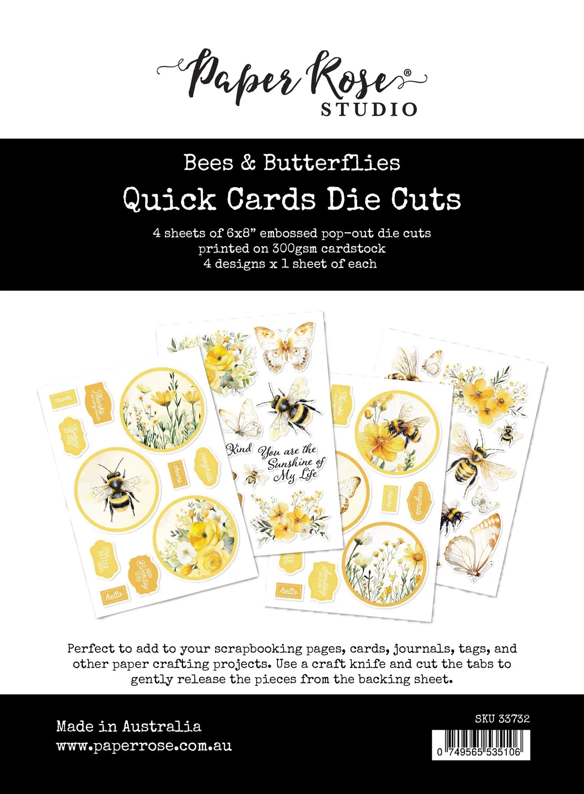 Bees & Butterflies Quick Cards Die Cuts 33732 1