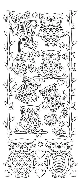 Peel-Off Stickers - Owls & Twigs 1