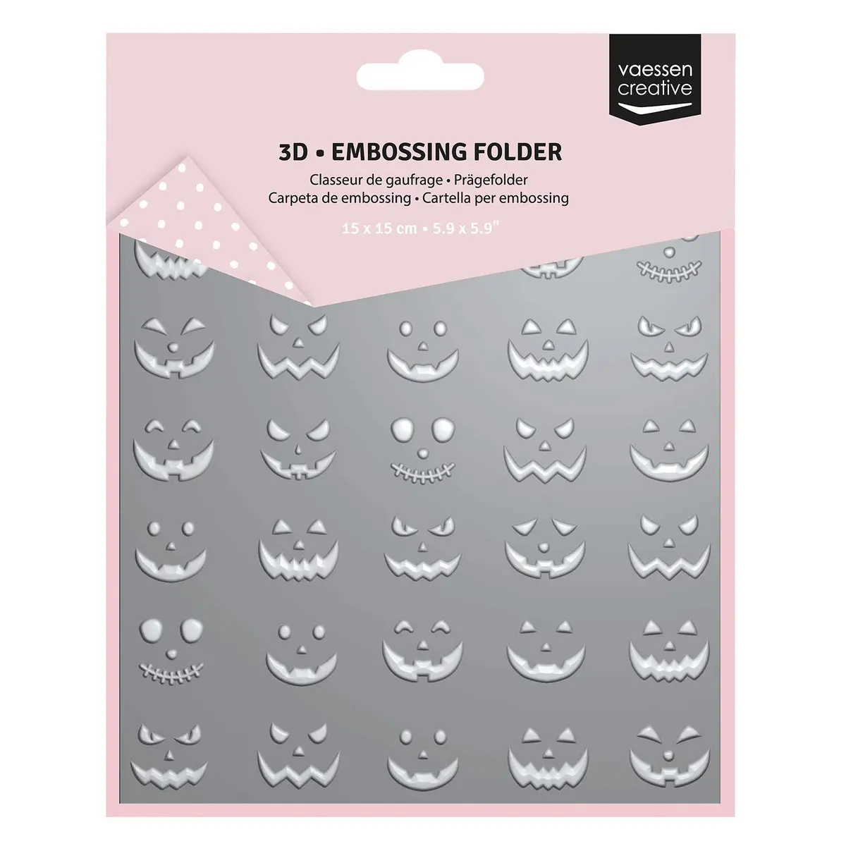 Vaessen Creative • Embossing Folder Pumkin Faces 5.9X5.9In 1Pcs 1