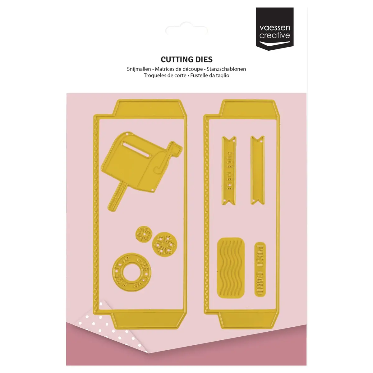Vaessen Creative • Cutting + Embossing Die Set Postal Panda Pockets 1