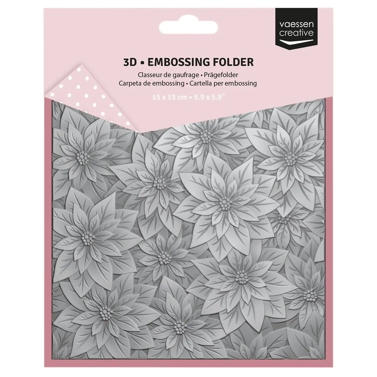 Vaessen Creative • 3D Embossing Folder Christmas Rose 15X15cm 1