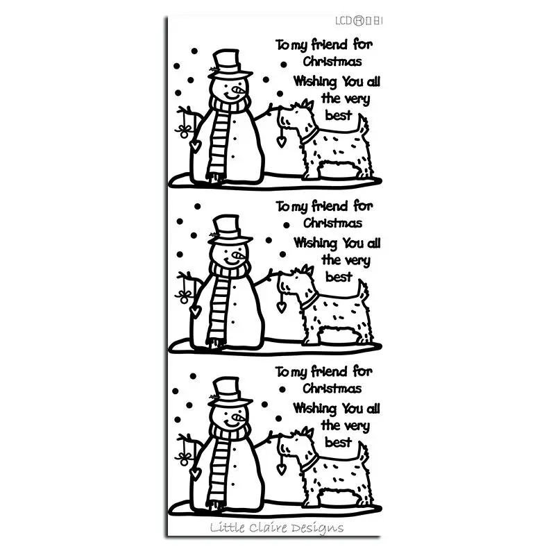 Snowman And Dog Sticker 1