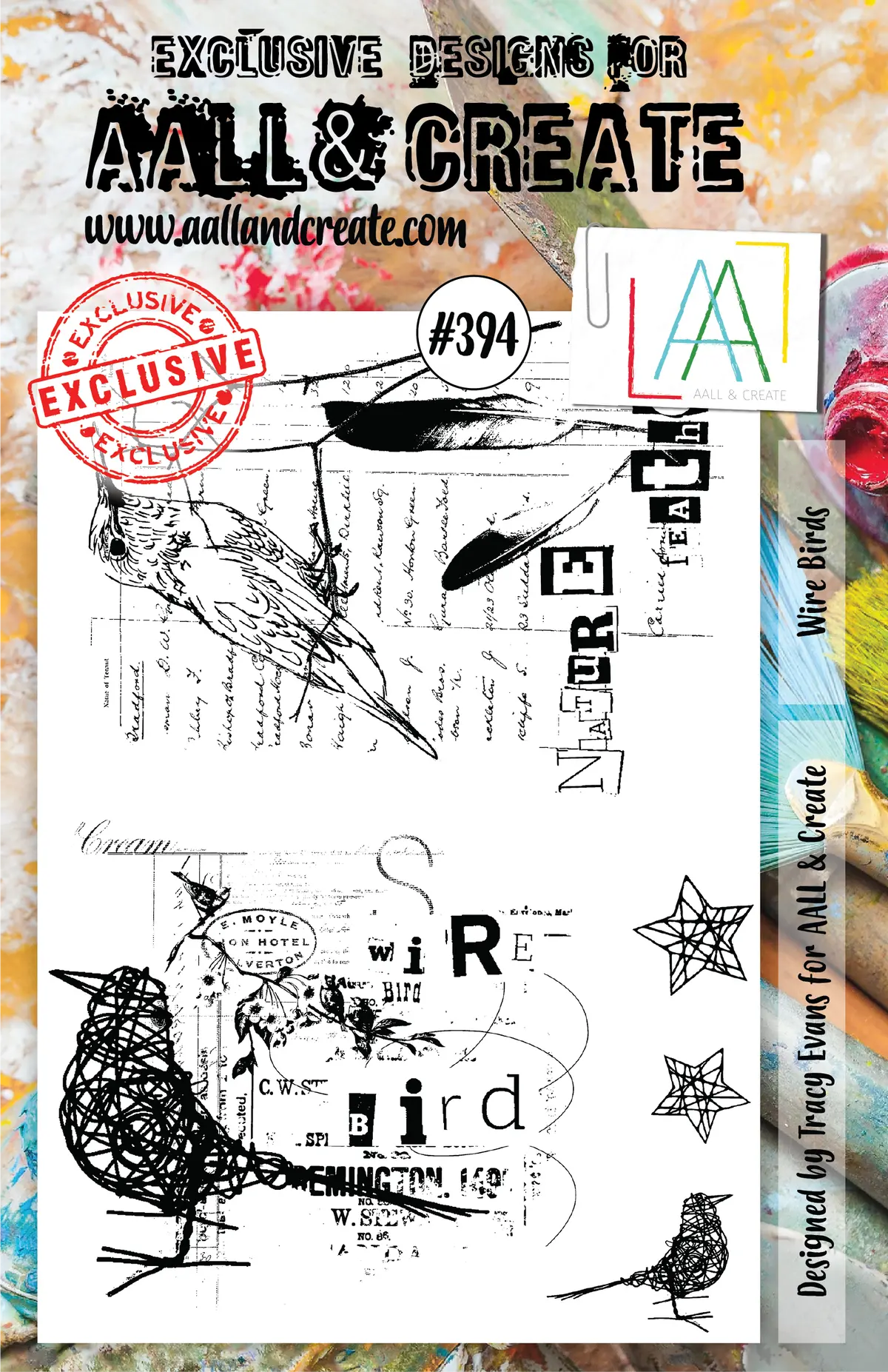 Aall And Create Stamp Set - 394 - Wire Birds 1