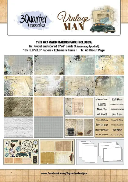 3Quarter Designs - Card Collection - Vintage Man 1