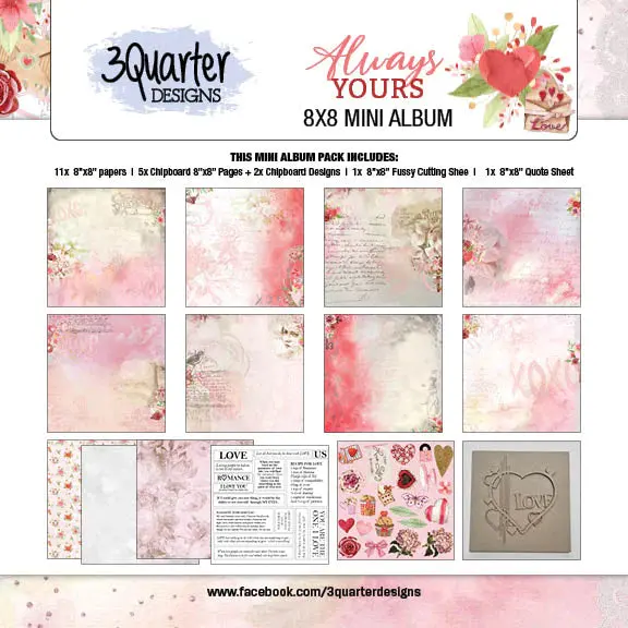 3Quarter Designs - Mini Album Base Kit - Always Yours 1