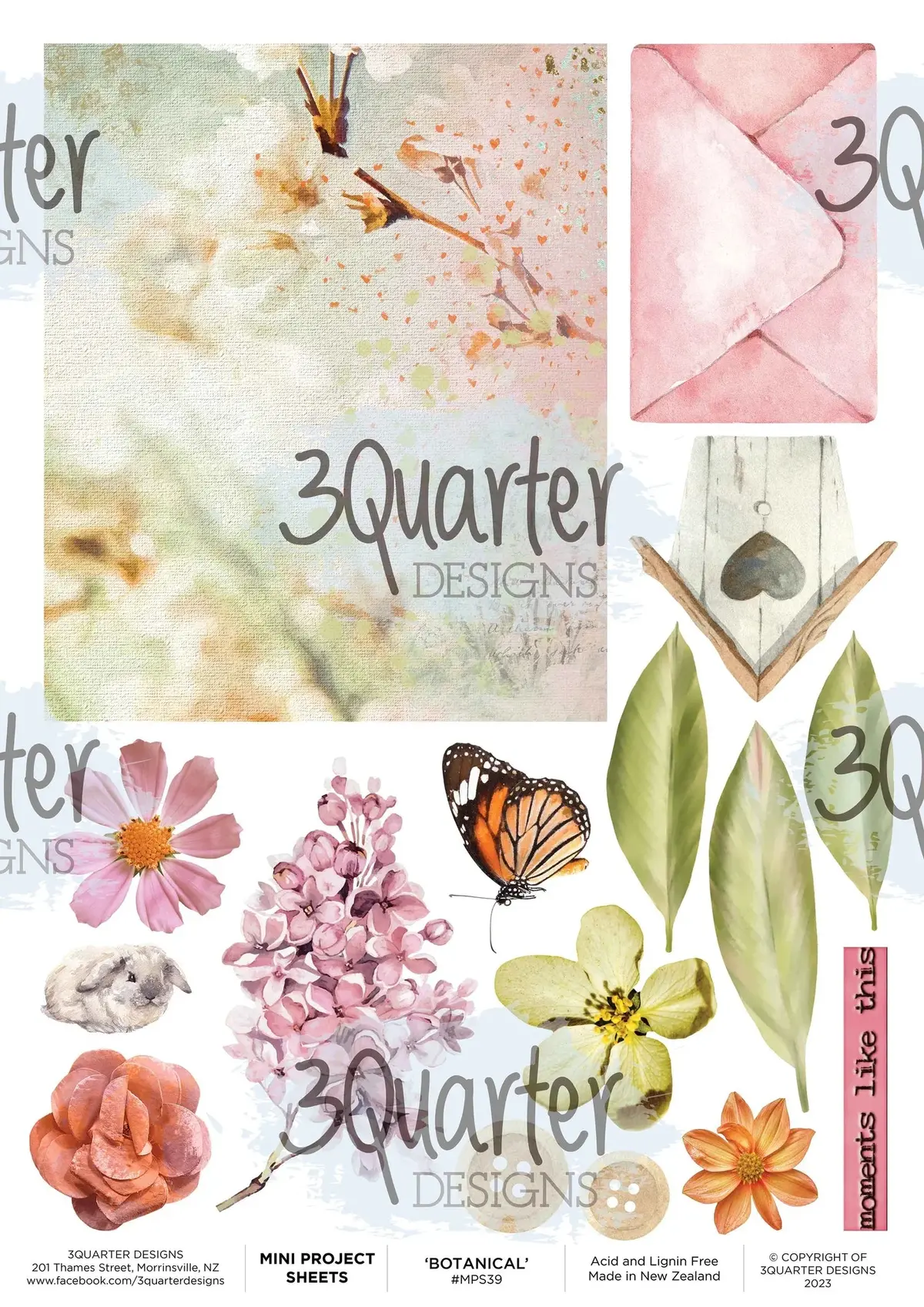 3Quarter Designs - Botanical  Brights - Mini Project Sheet 1