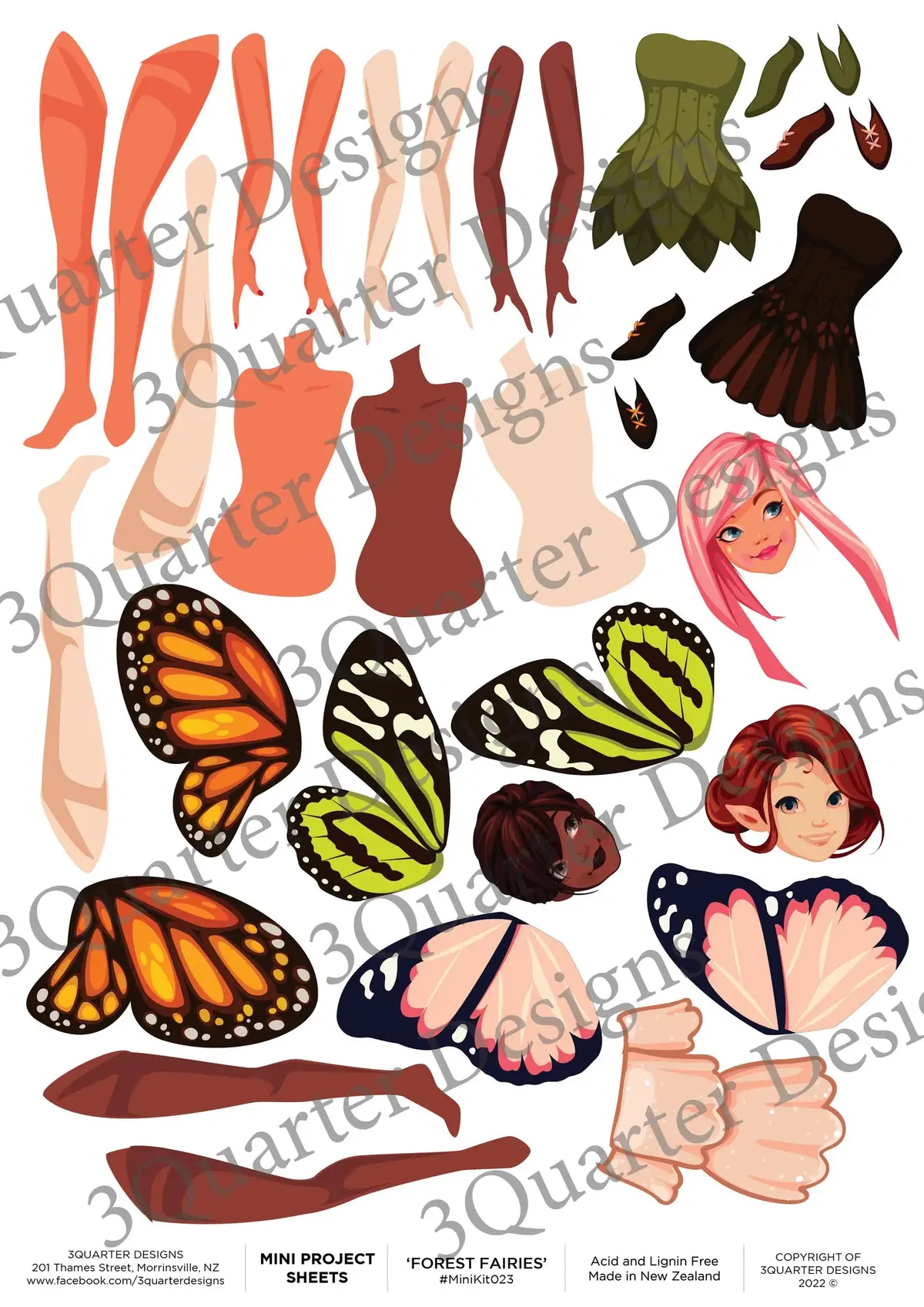 3Quarter Designs - Mini Project Sheets- Forest Fairies 1