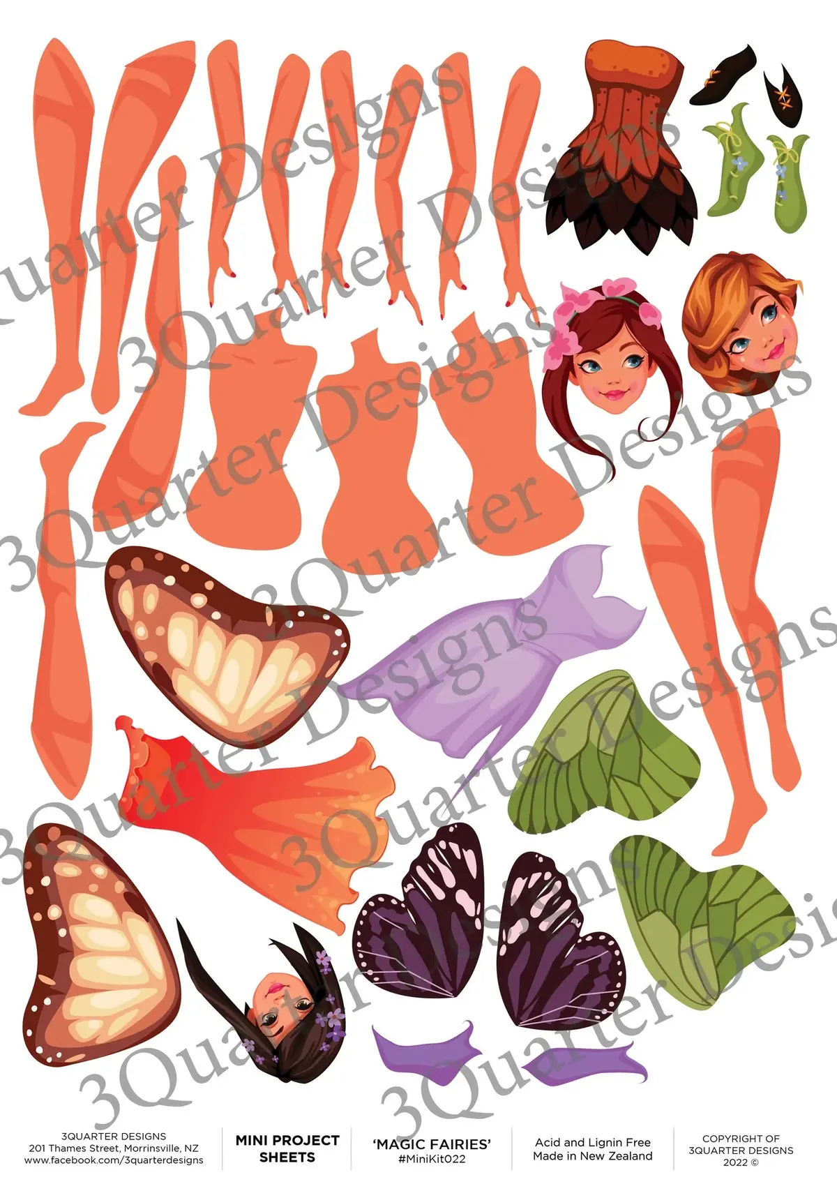 3Quarter Designs - Mini Project Sheets - Magic Fairies 1