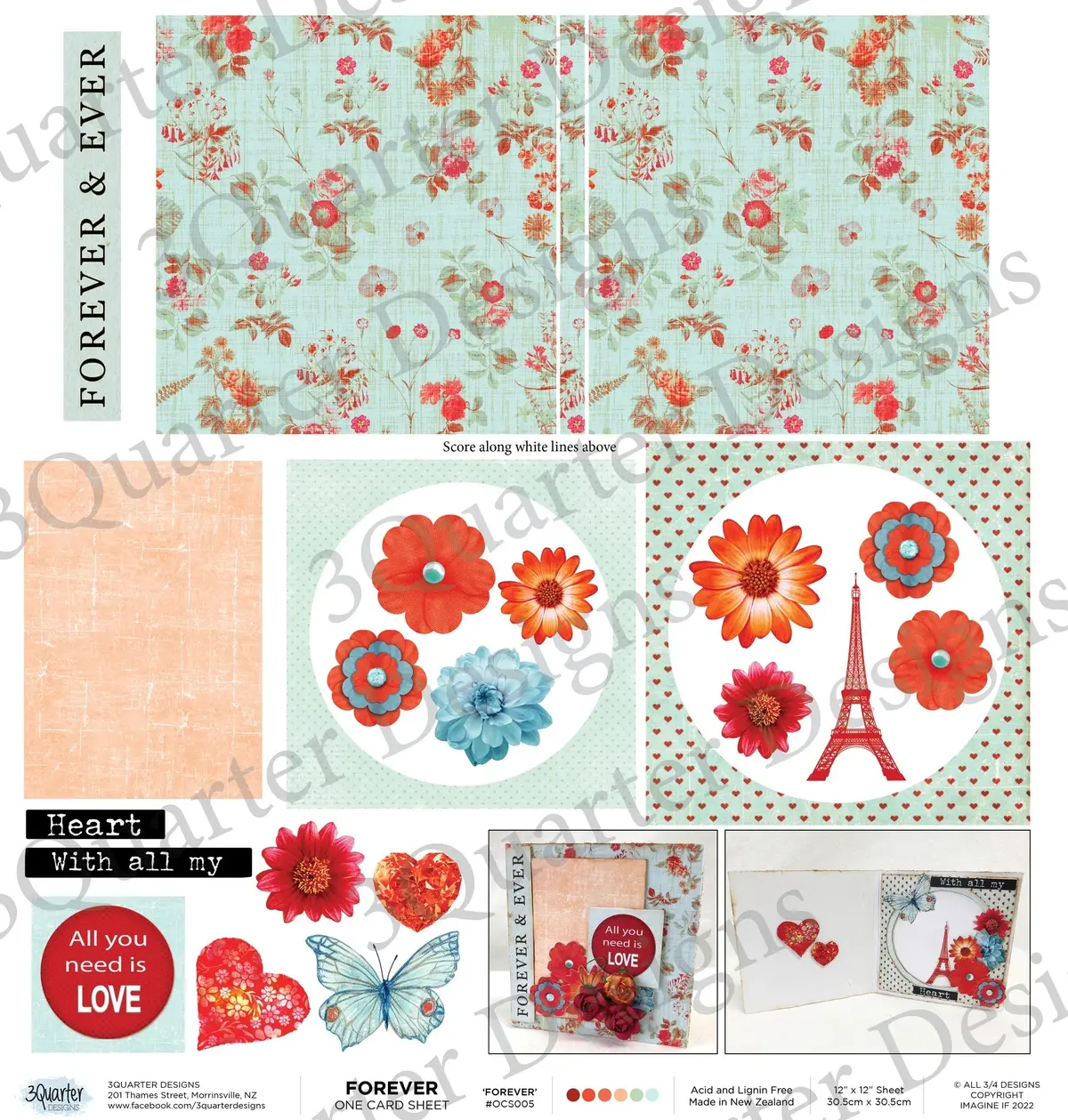 3Quarter Designs - One Card Project Sheet - Forever 1