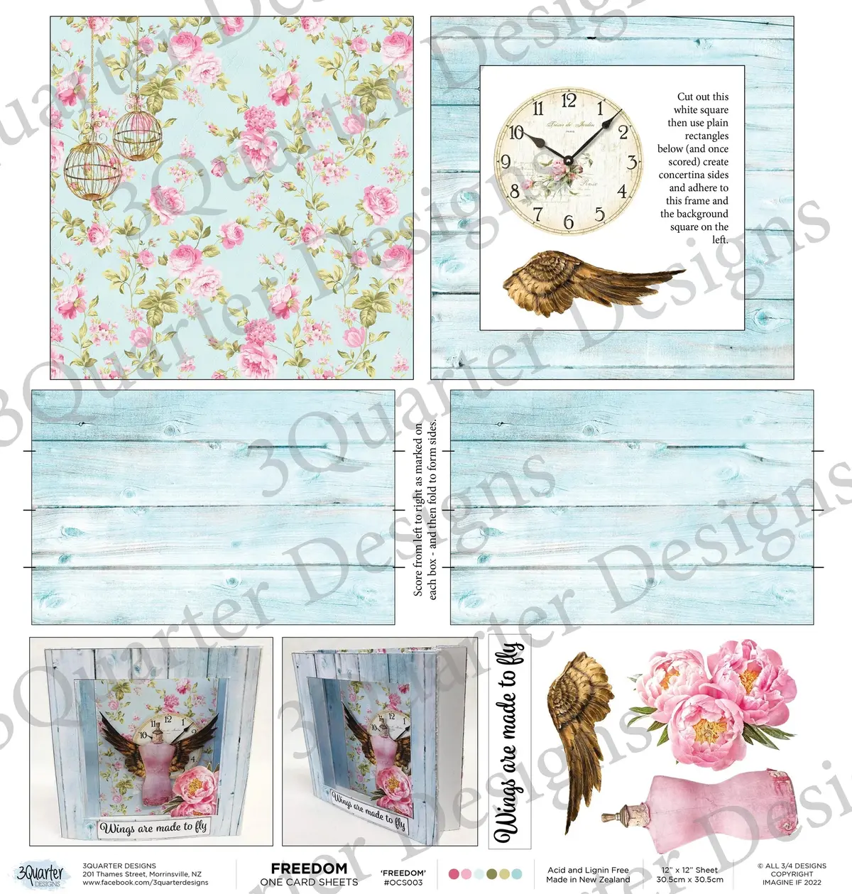 3Quarter Designs - One Card Project Sheet - Freedom 1