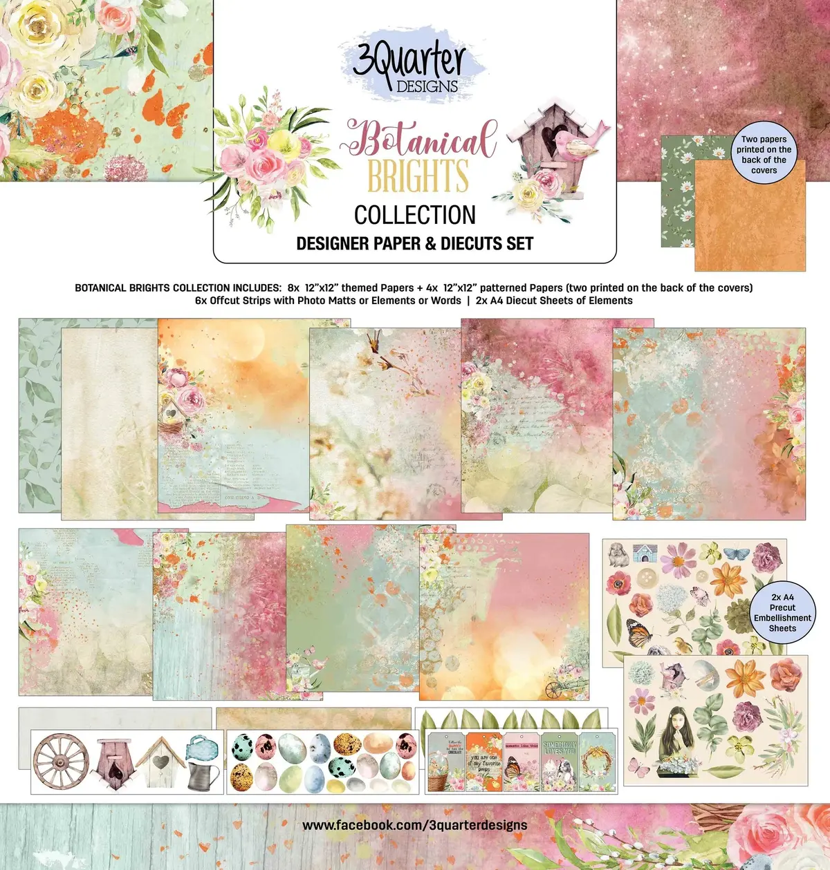 3Quarter Designs - Botanical  Brights - Scrapbook Collection 1