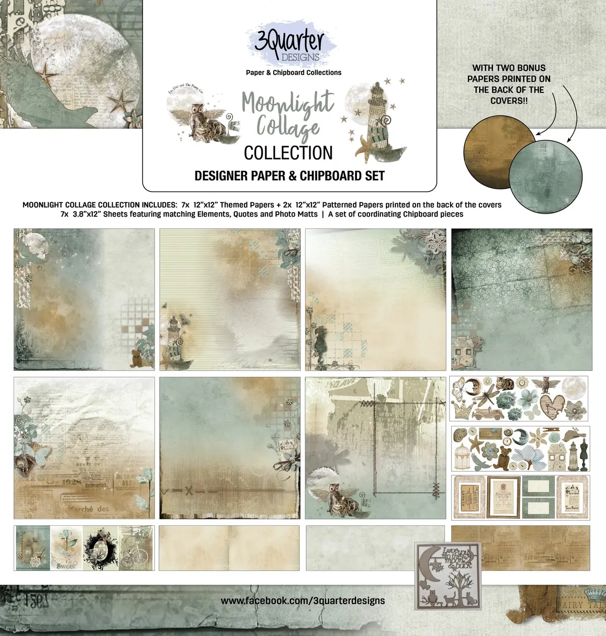 3Quarter Designs - Scrapbook Collection - Moonlight Collage 1