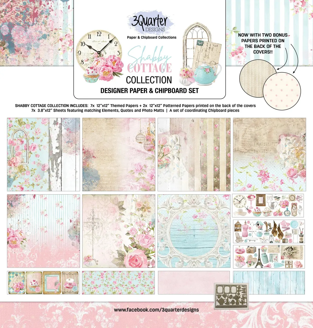 3Quarter Designs - Scrapbook Collection -  Shabby Cottage 1