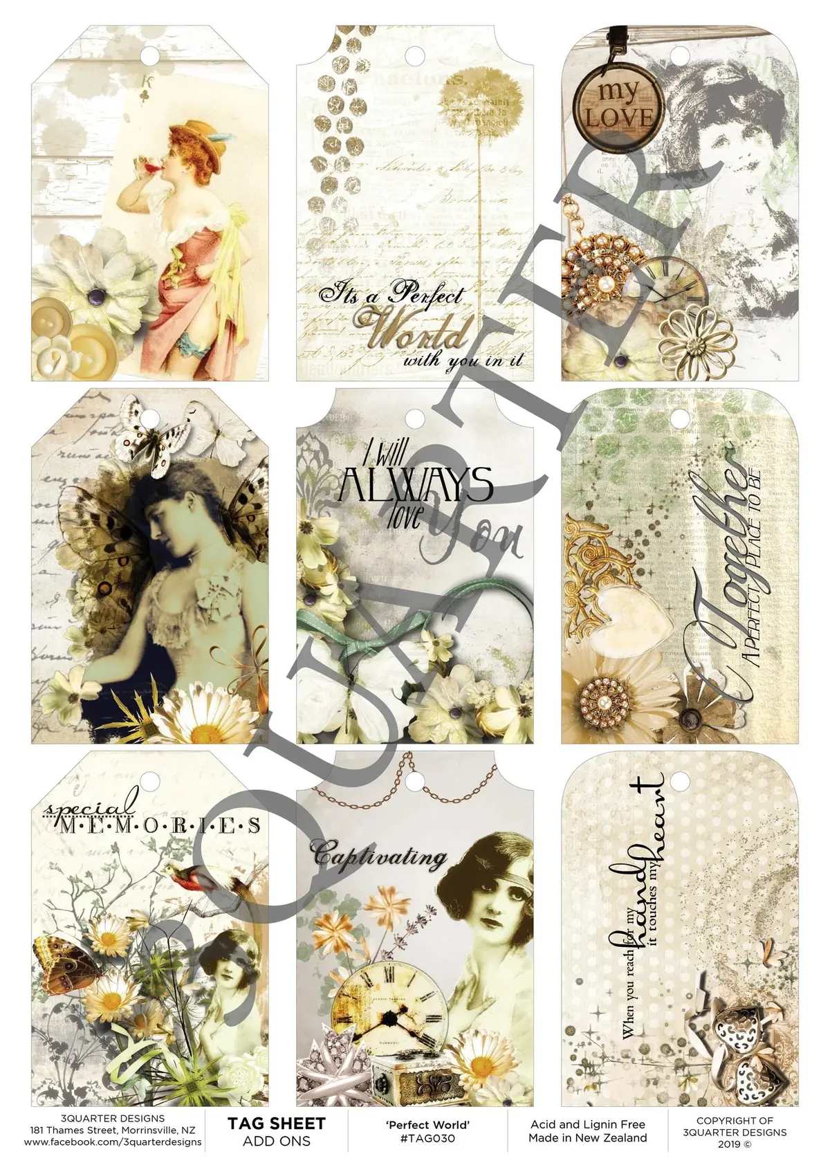 3Quarter Designs -Tag Sheet - Perfect World 1