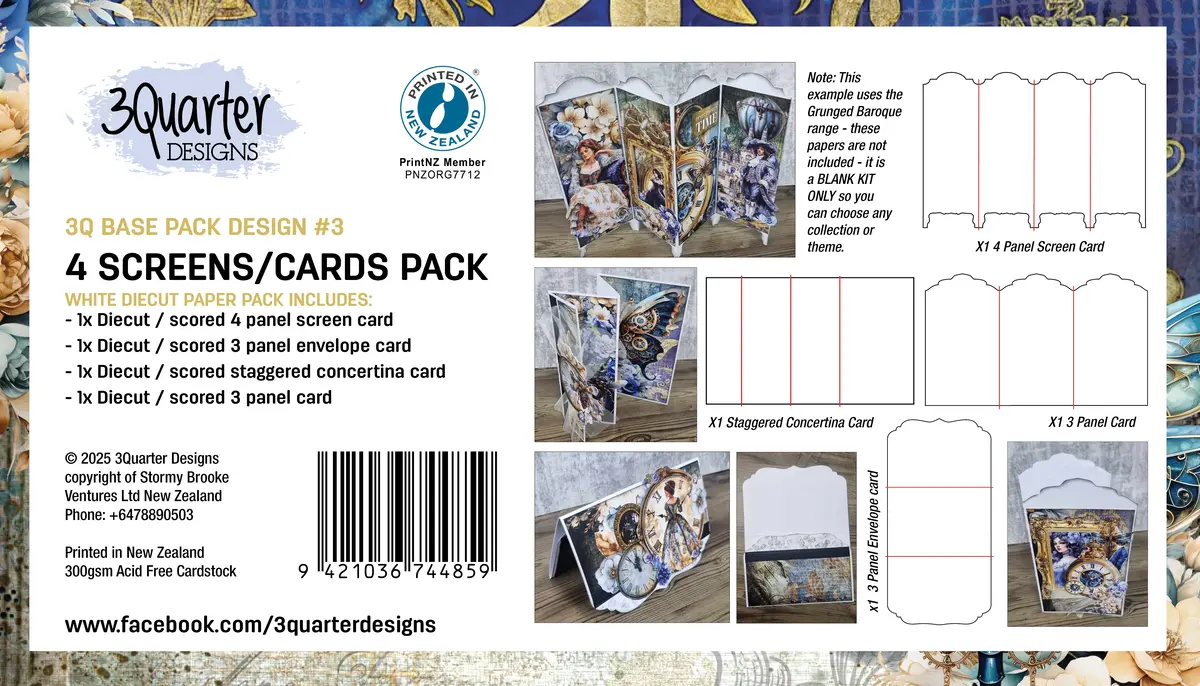3Quarter Designs Set Of 4 Screens/Cards Pack 1