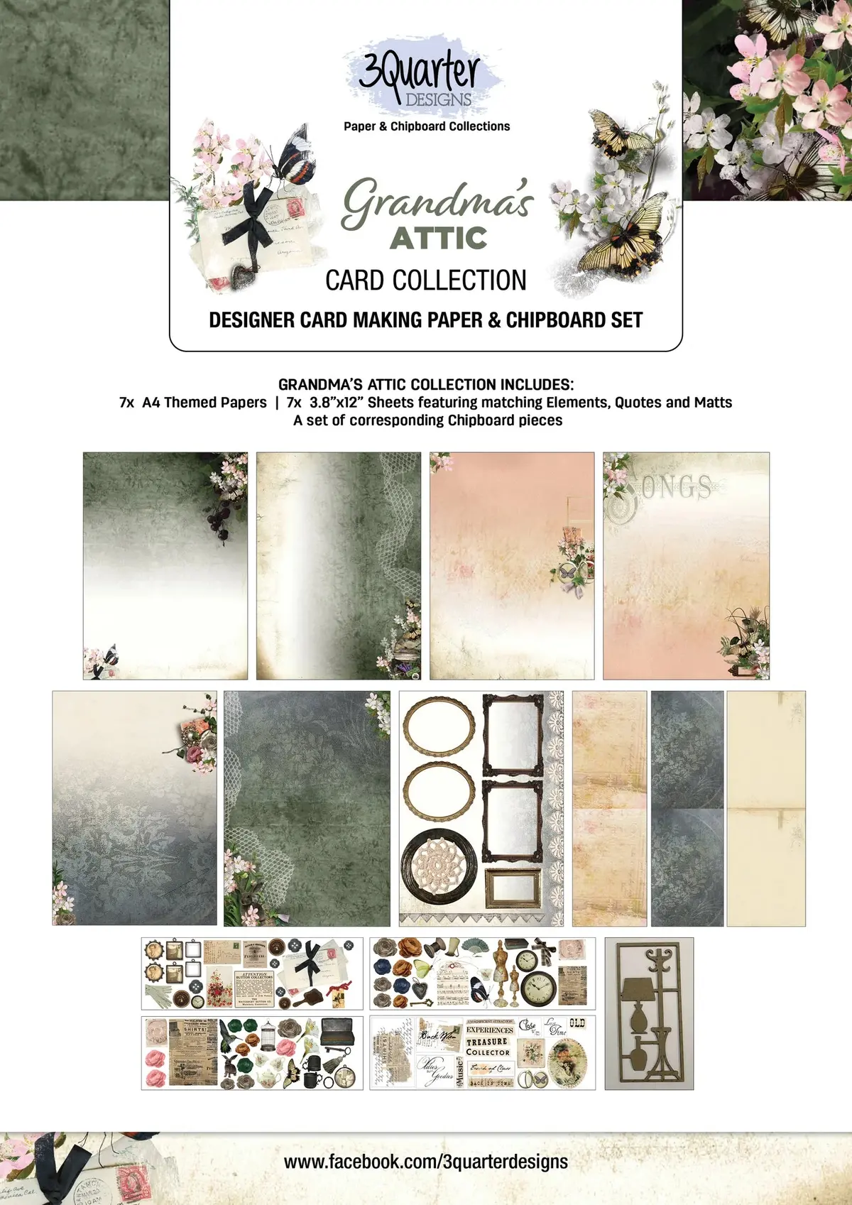 3Quarter Designs Grandma's Attic Card Collection 1