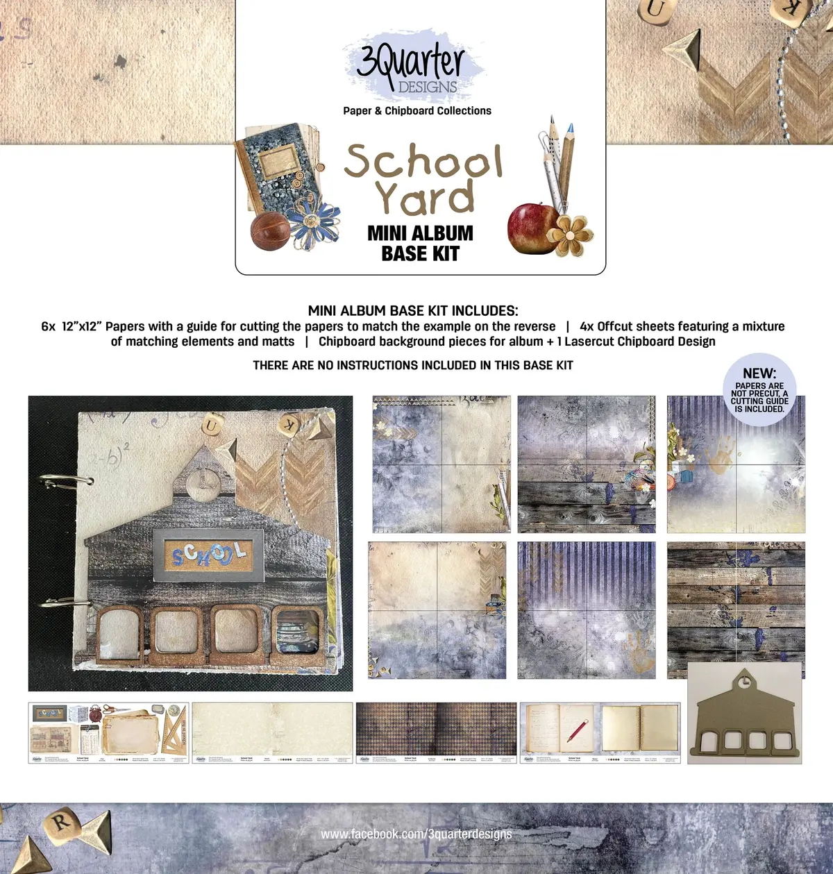 3Quarter Designs School Yard Mini Album Base Kit 1