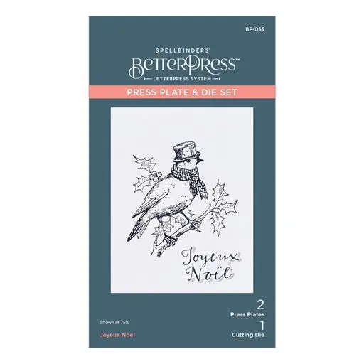 Joyeux Noel Press Plate & Die Set From The Betterpress Christmas Collection 1