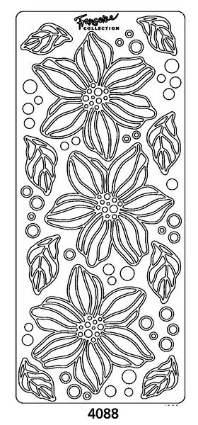Peel Off Sticker -Large Bloom With Leaves 1