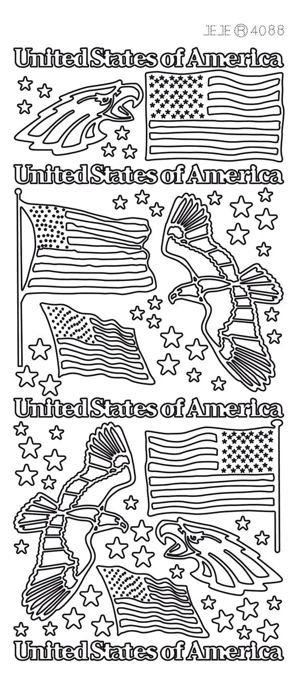 Peel-Off Stickers - Usa Eagle 1