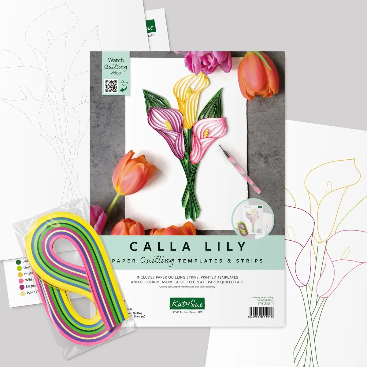 Calla Lily Quilling Template Kit 1