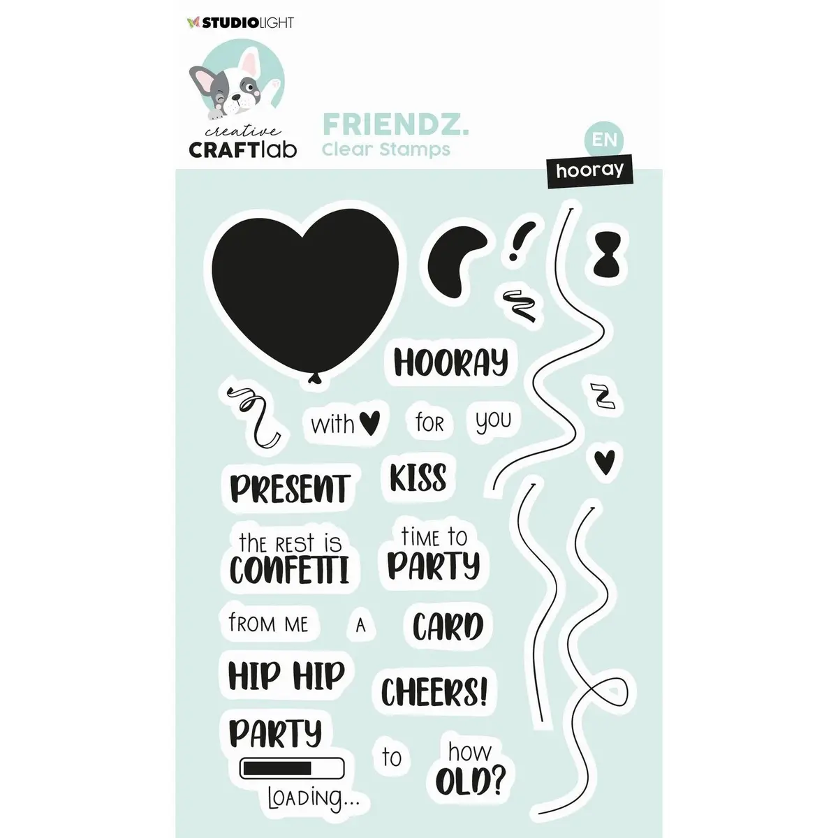 Creative Craft Lab - Friendz "Hooray" Clear Stamps 1