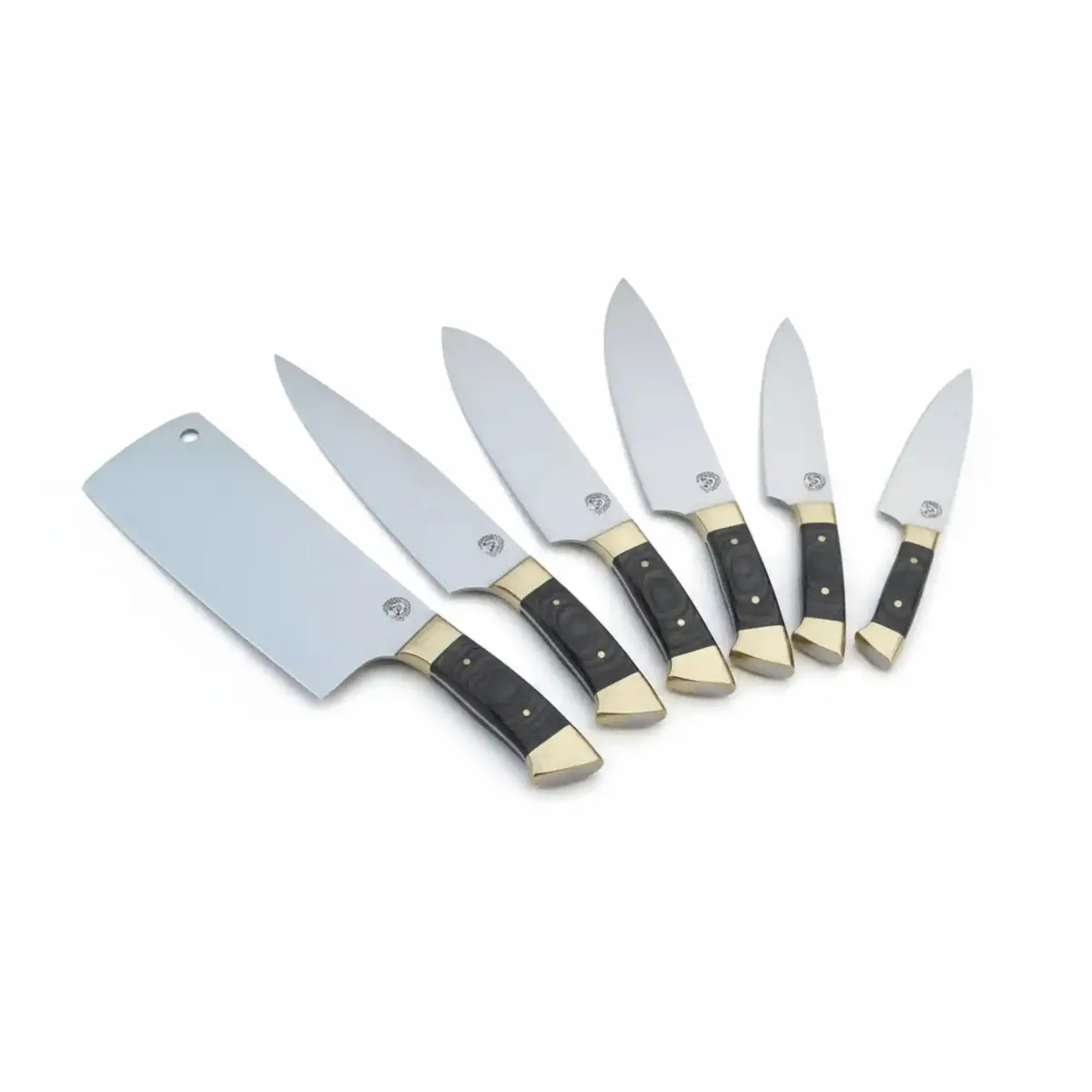 440C Stainless Steel Kitchen Knives Set With Beautiful Leather Roll Kit Dk-0091 1
