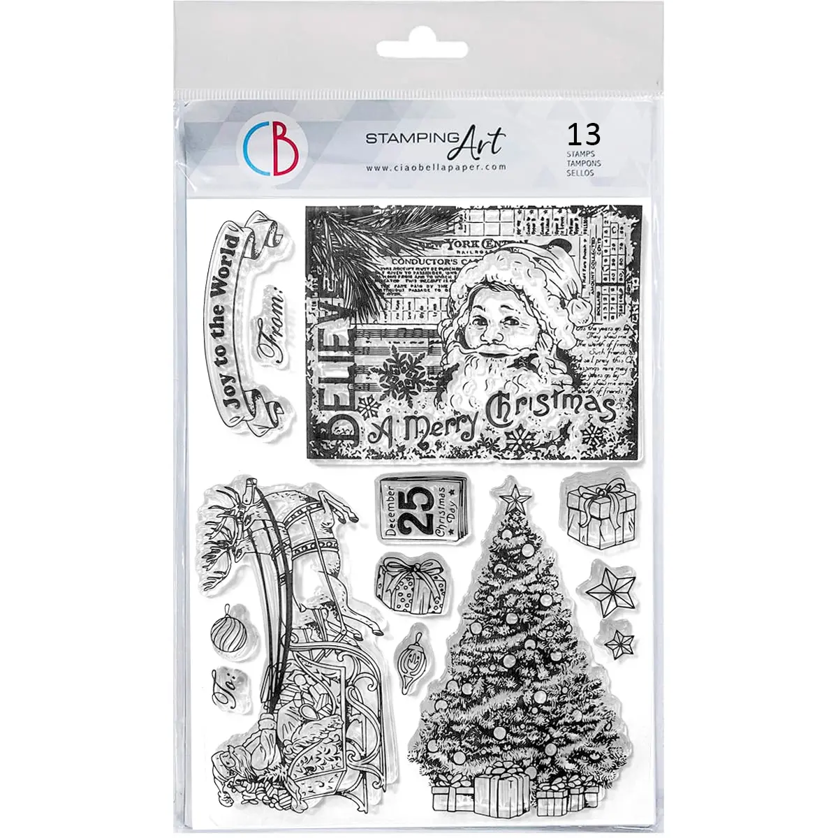 Ciao Bella Clear Stamp Set 6"X8" Believe In Christmas 1