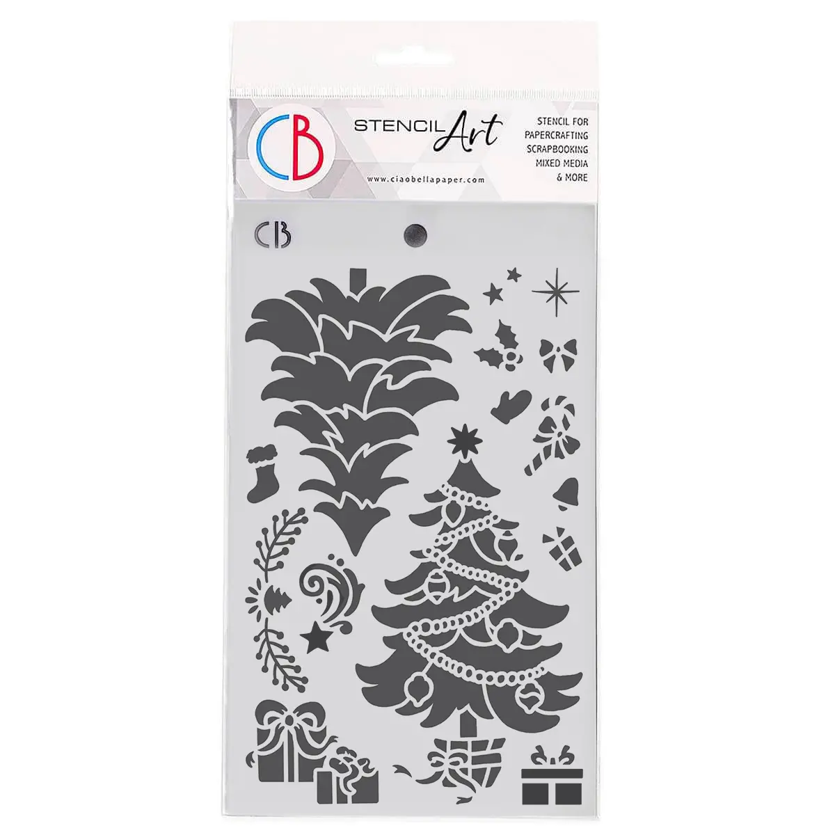 Ciao Bella Texture Stencil 5"X8" Christmastree 1