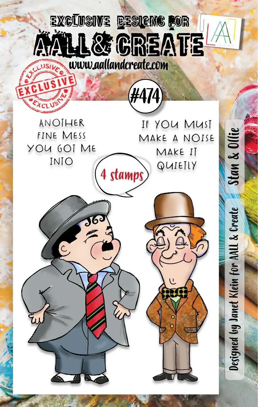 Aall And Create - A7 Stamp Set - Stan & Ollie 1
