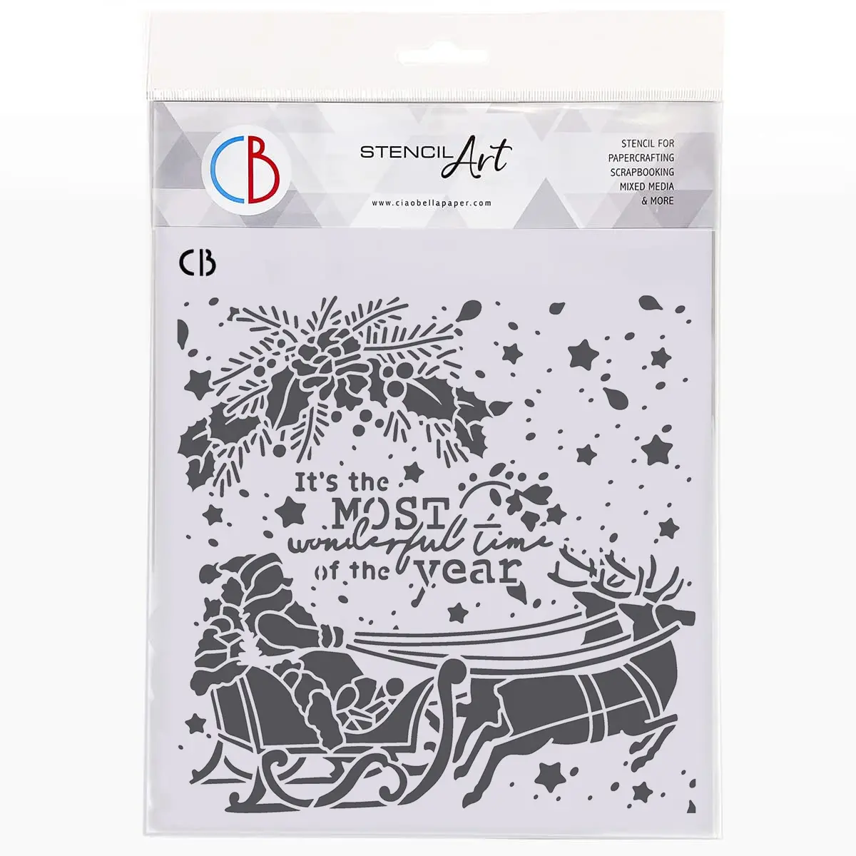 Ciao Bella Texture Stencil 8"X8" Wonderful Time 1