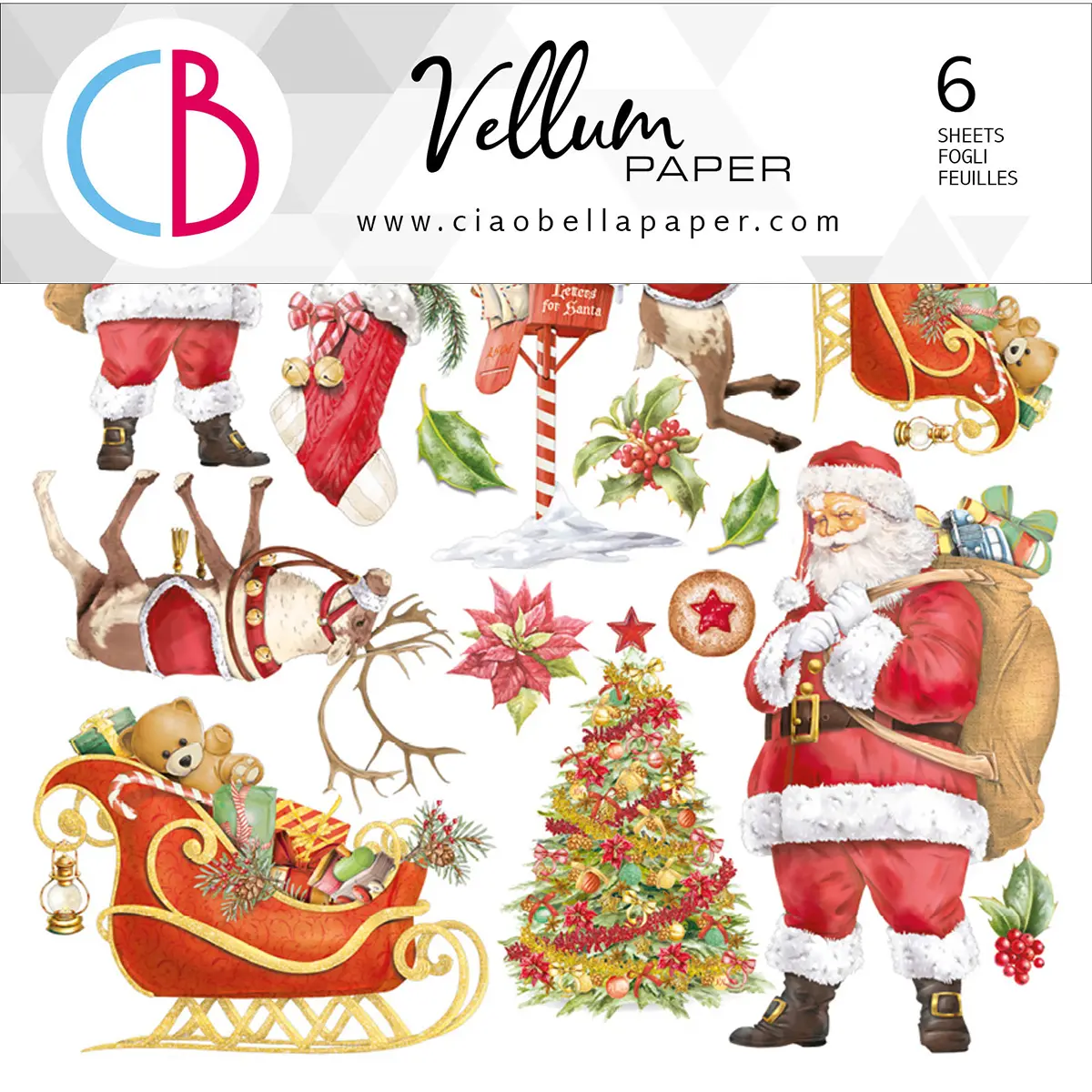 Ciao Bella Vellum Dear Santa Fussy Cut 6"X6" 6/Pkg 1